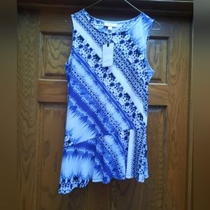 Dana Buchman Asymmetrical Sleeveless Top. NWT.